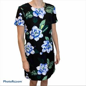 Banana Republic Black Floral Linen Dress Women’s Vintage